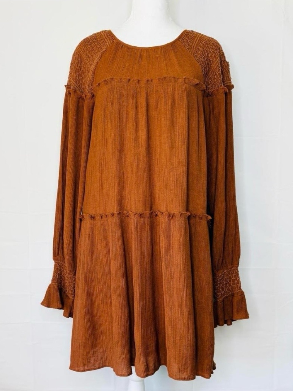 Moon River Anthropology Tiered Smocked Yoke Dress